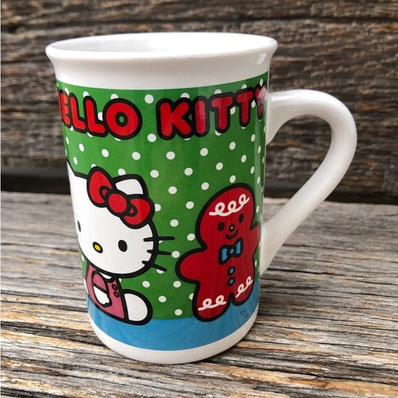 Hello Kitty Mug Christmas vintage Sanrio coffee cup Authentic cute polka dot - Picture 2 of 11